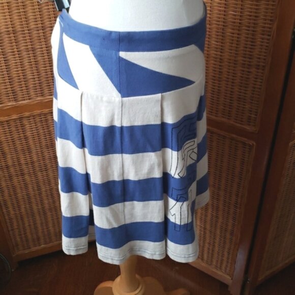 Rare Vintage Y2K Harajuku Lovers Nautical Striped Low Rise Skirt Size Large - Picture 2 of 14